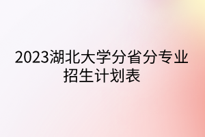 2023湖北大學(xué)分省分專業(yè)招生計(jì)劃表