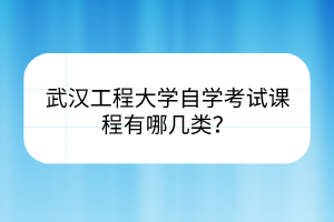 武漢工程大學(xué)自學(xué)考試課程有哪幾類？