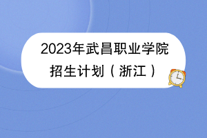 2023年武昌職業(yè)學(xué)院招生計劃（浙江）