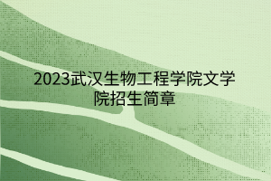 2023武漢生物工程學院文學院招生簡章