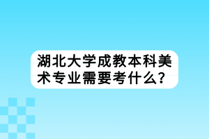 湖北大學成教本科美術(shù)專業(yè)需要考什么？