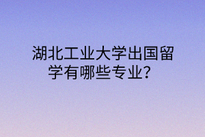 湖北工業(yè)大學(xué)出國留學(xué)有哪些專業(yè)？