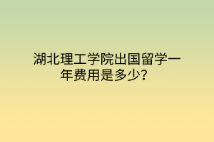 湖北理工學(xué)院出國留學(xué)一年費用是多少？