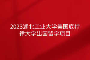 2023湖北工業(yè)大學(xué)美國(guó)底特律大學(xué)出國(guó)留學(xué)項(xiàng)目