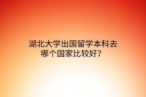 湖北大學(xué)出國留學(xué)本科去哪個國家比較好？