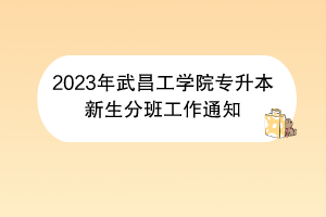 2023年武昌工學院專升本新生分班工作通知