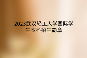 2023武漢輕工大學(xué)國(guó)際學(xué)生本科招生簡(jiǎn)章