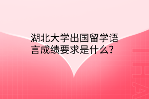 湖北大學(xué)出國留學(xué)語言成績要求是什么？