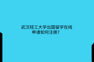 武漢輕工大學出國留學在線申請如何注冊？