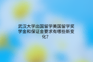 武漢大學出國留學美國留學獎學金和保證金要求有哪些新變化？