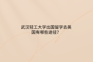 武漢輕工大學(xué)出國(guó)留學(xué)去英國(guó)有哪些途徑？