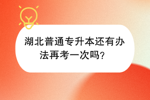 湖北普通專(zhuān)升本還有辦法再考一次嗎？