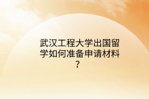 武漢工程大學(xué)出國留學(xué)如何準(zhǔn)備申請材料？