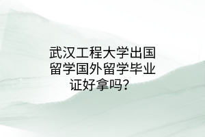 武漢工程大學出國留學國外留學畢業(yè)證好拿嗎？