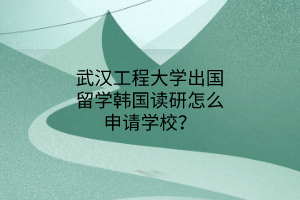 武漢工程大學出國留學韓國讀研怎么申請學校？