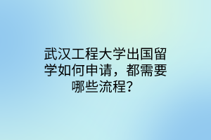 武漢工程大學(xué)出國(guó)留學(xué)如何申請(qǐng)，都需要哪些流程？