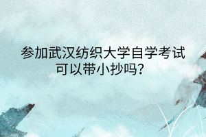 武漢紡織大學(xué)自學(xué)考試可以帶小抄嗎？