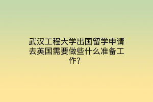 武漢工程大學出國留學申請去英國需要做些什么準備工作？