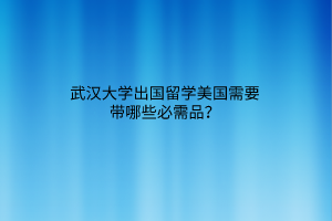 武漢大學出國留學美國需要帶哪些必需品？