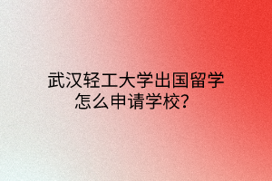 武漢輕工大學(xué)出國留學(xué)怎么申請(qǐng)學(xué)校？