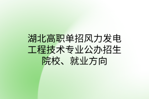 湖北高職單招風(fēng)力發(fā)電工程技術(shù)專業(yè)公辦招生院校、就業(yè)方向