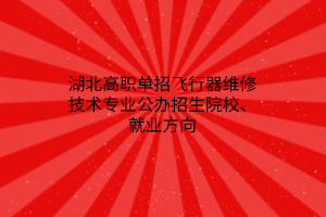 湖北高職單招飛行器維修技術(shù)專業(yè)公辦招生院校、就業(yè)方向