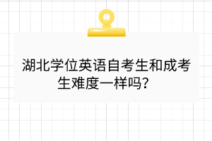 湖北學位英語自考生和成考生難度一樣嗎？