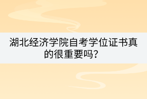 湖北經(jīng)濟(jì)學(xué)院自考學(xué)位證書真的很重要嗎？