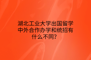 湖北工業(yè)大學(xué)出國(guó)留學(xué)中外合作辦學(xué)和統(tǒng)招有什么不同？