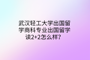 武漢輕工大學(xué)出國留學(xué)商科專業(yè)出國留學(xué)讀2+2怎么樣？(1)