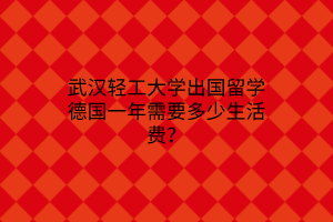 武漢輕工大學(xué)出國(guó)留學(xué)德國(guó)一年需要多少生活費(fèi)？