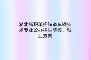 湖北高職單招鐵道車輛技術(shù)專業(yè)公辦招生院校、就業(yè)方向