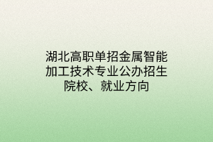 湖北高職單招金屬智能加工技術(shù)專業(yè)公辦招生院校、就業(yè)方向