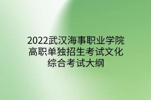 2022武漢海事職業(yè)學(xué)院高職單獨(dú)招生考試文化綜合考試大綱