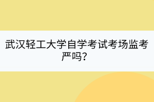 武漢輕工大學(xué)自學(xué)考試考場(chǎng)監(jiān)考嚴(yán)嗎？