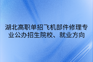 湖北高職單招飛機部件修理專業(yè)公辦招生院校、就業(yè)方向