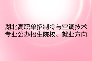 湖北高職單招制冷與空調(diào)技術(shù)專業(yè)