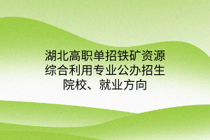 湖北高職單招鐵礦資源綜合利用專業(yè)公辦招生院校、就業(yè)方向