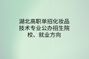 湖北高職單招化妝品技術(shù)專業(yè)公辦招生院校、就業(yè)方向