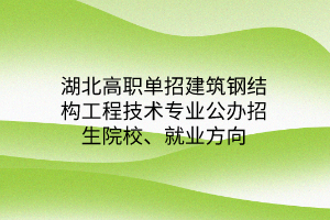 湖北高職單招建筑鋼結(jié)構(gòu)工程技術(shù)專業(yè)公辦招生院校、就業(yè)方向