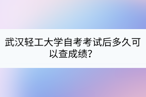 武漢輕工大學(xué)自考考試后多久可以查成績？