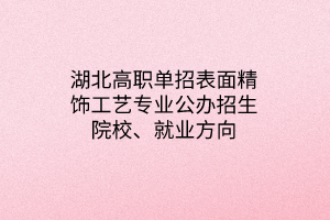 湖北高職單招表面精飾工藝專業(yè)公辦招生院校、就業(yè)方向