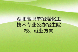 湖北高職單招煤化工技術(shù)專業(yè)公辦招生院校、就業(yè)方向