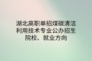 湖北高職單招煤碳清潔利用技術(shù)專業(yè)公辦招生院校、就業(yè)方向