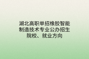 湖北高職單招橡膠智能制造技術專業(yè)公辦招生院校、就業(yè)方向