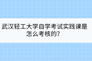 武漢輕工大學自學考試實踐課是怎么考核的？