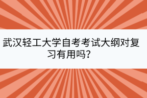 武漢輕工大學(xué)自考考試大綱對復(fù)習(xí)有用嗎？