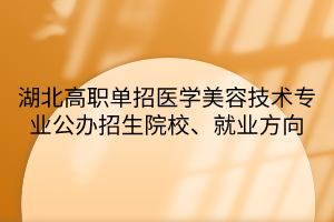 湖北高職單招醫(yī)學美容技術專業(yè)公辦招生院校、就業(yè)方向