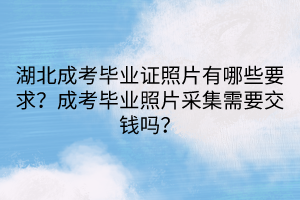 湖北成考畢業(yè)證照片有哪些要求？成考畢業(yè)照片采集需要交錢嗎？