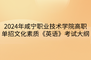 2024年咸寧職業(yè)技術學院高職單招文化素質《英語》考試大綱